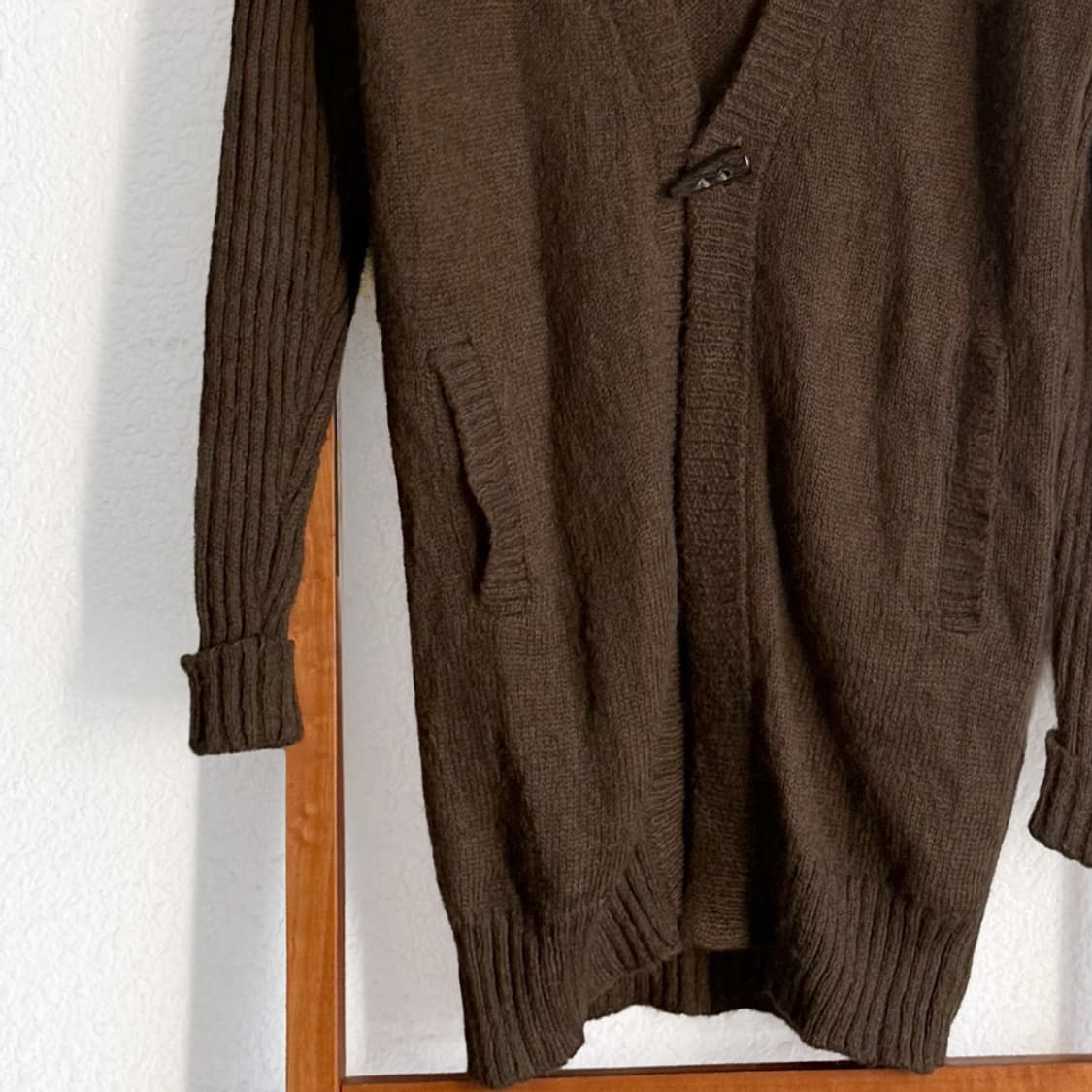 모헤어 코코아 롱후드 가디건 상품이미지3