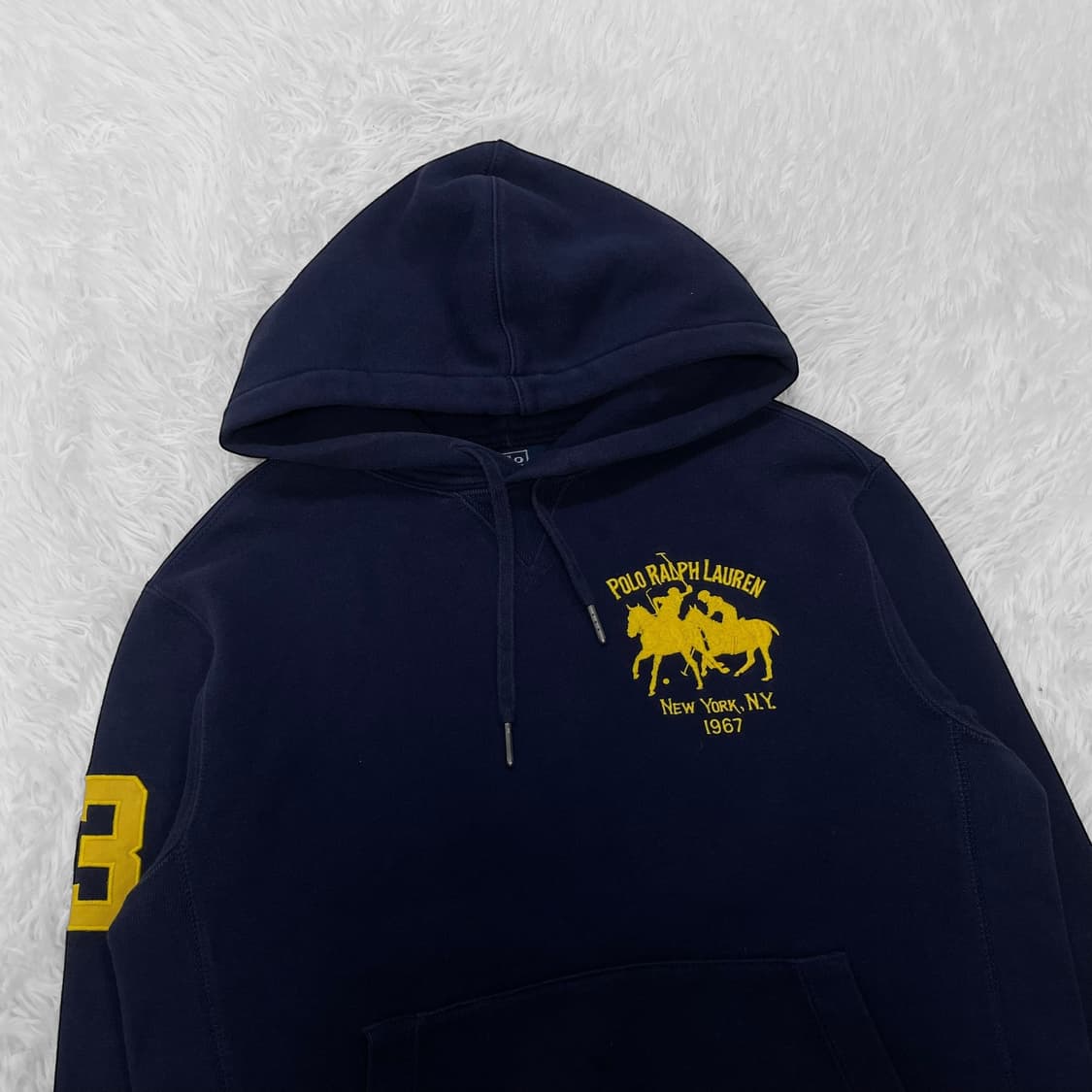 폴로 랄프로렌 빈티지 뉴욕 리버스위브 후드티 네이비 상품이미지3