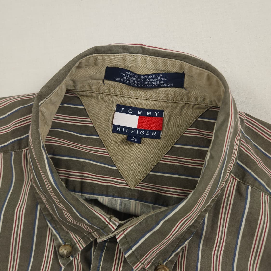 XL(105) 타미 힐피거 스트라이프 오버핏 셔츠 상품이미지4