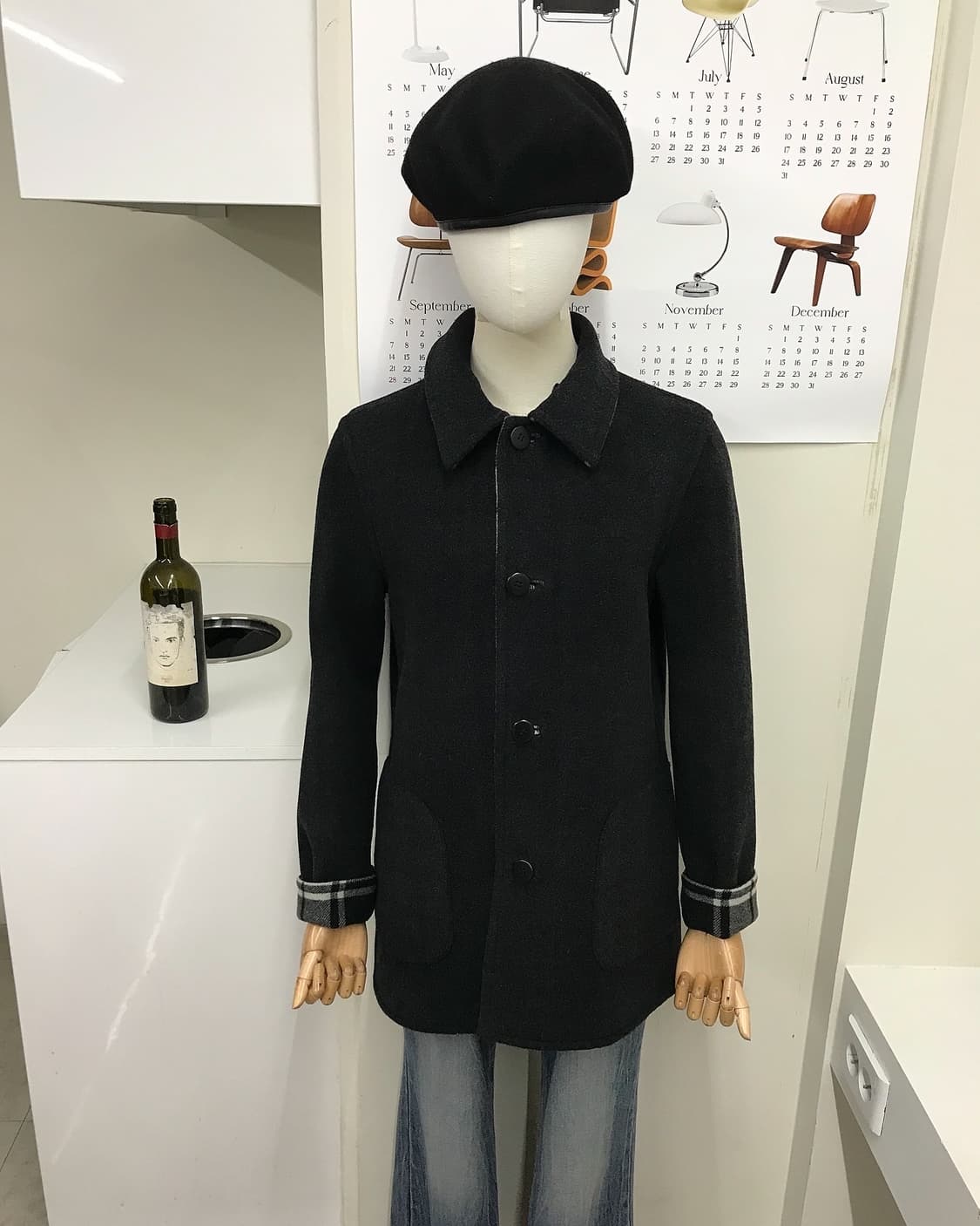 폴로 핸드메이드 리버시블 울 하프 코트 상품이미지8