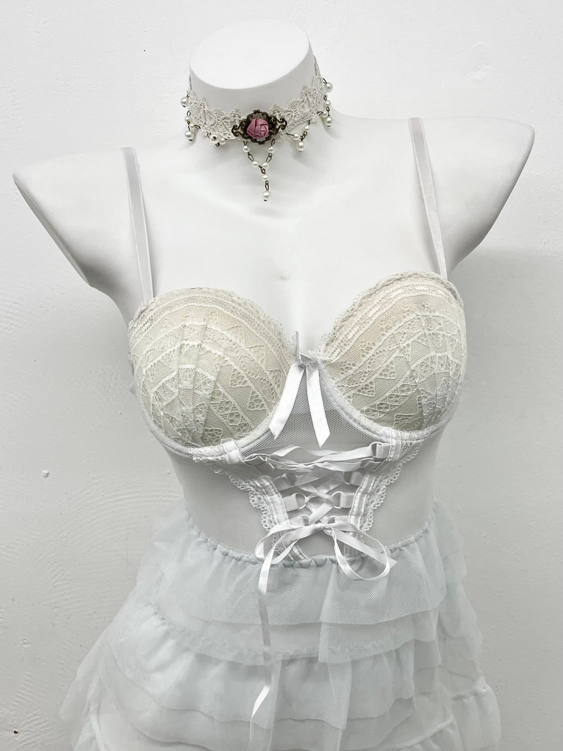 화이트 엔젤 시어 프릴 코르셋 상품이미지2