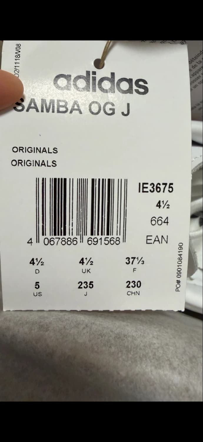 아디다스 삼바 OG 화이트 블랙 235 상품이미지2