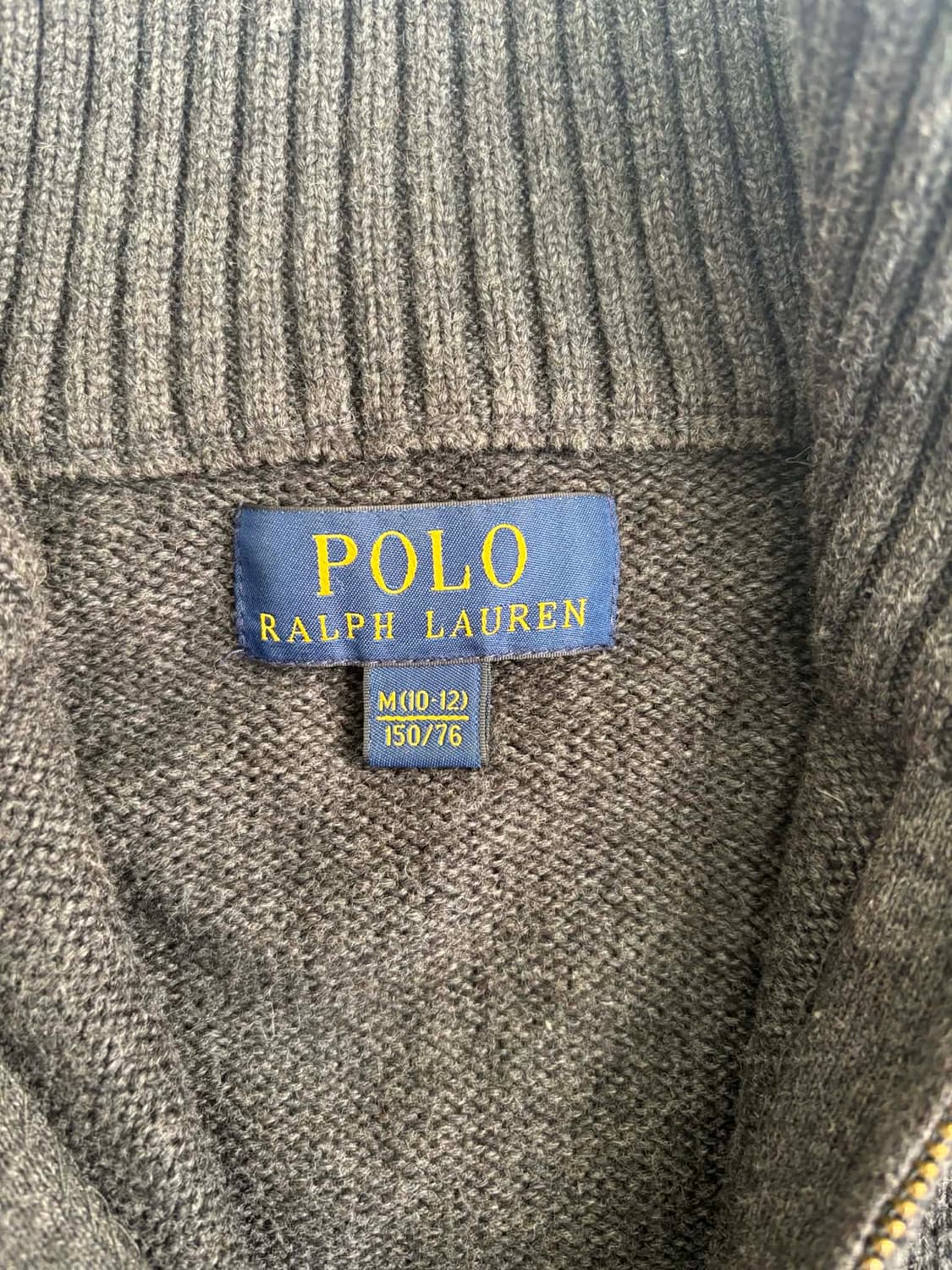 폴로 랄프로렌 그레이 코튼 니트 집업 희귀져지(M) 상품이미지4