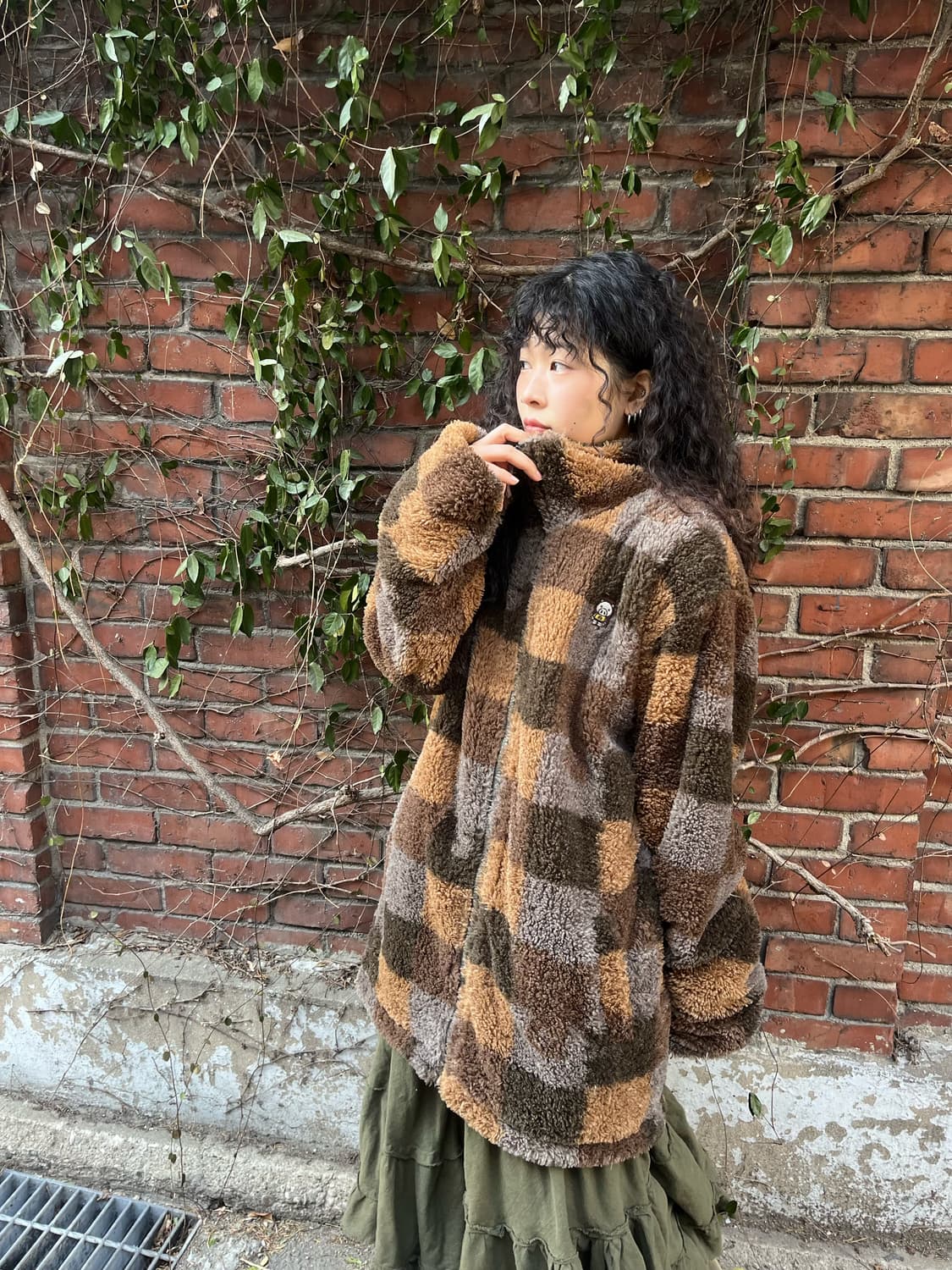 drugstores 체크 패턴 플리스 집업 아우터 상품이미지1