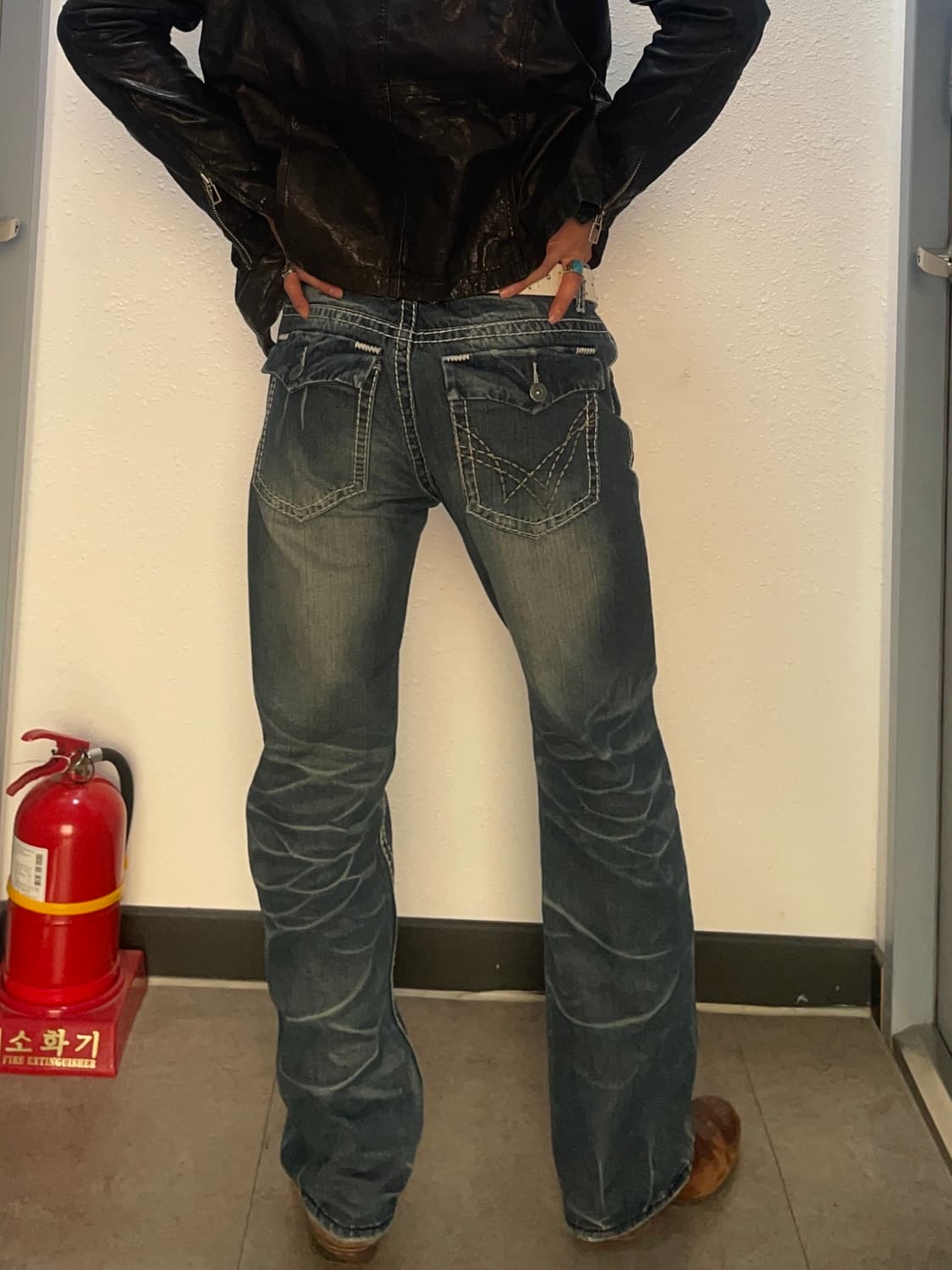 00s time belt vintage y2k boot cut 상품이미지1