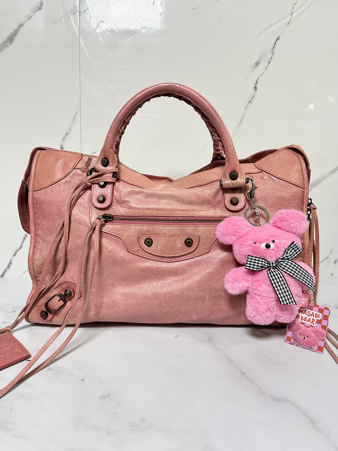 [정품] 발렌시아가 시티 모터백 미디움 핑크 상품이미지3