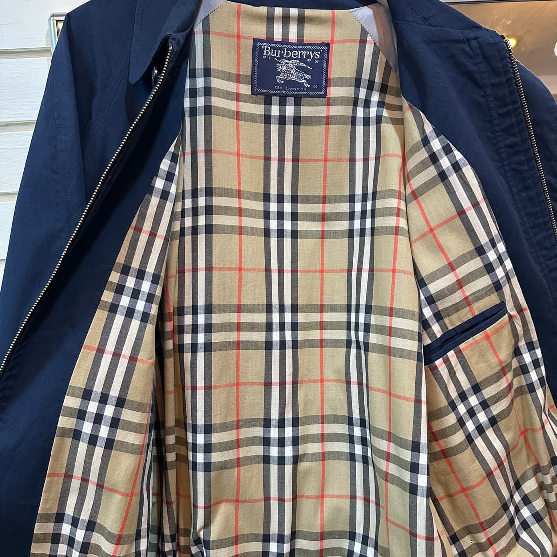 90‘s 버버리 Burberrys 월계수 자수 스윙톱 블루종 자켓 상품이미지3