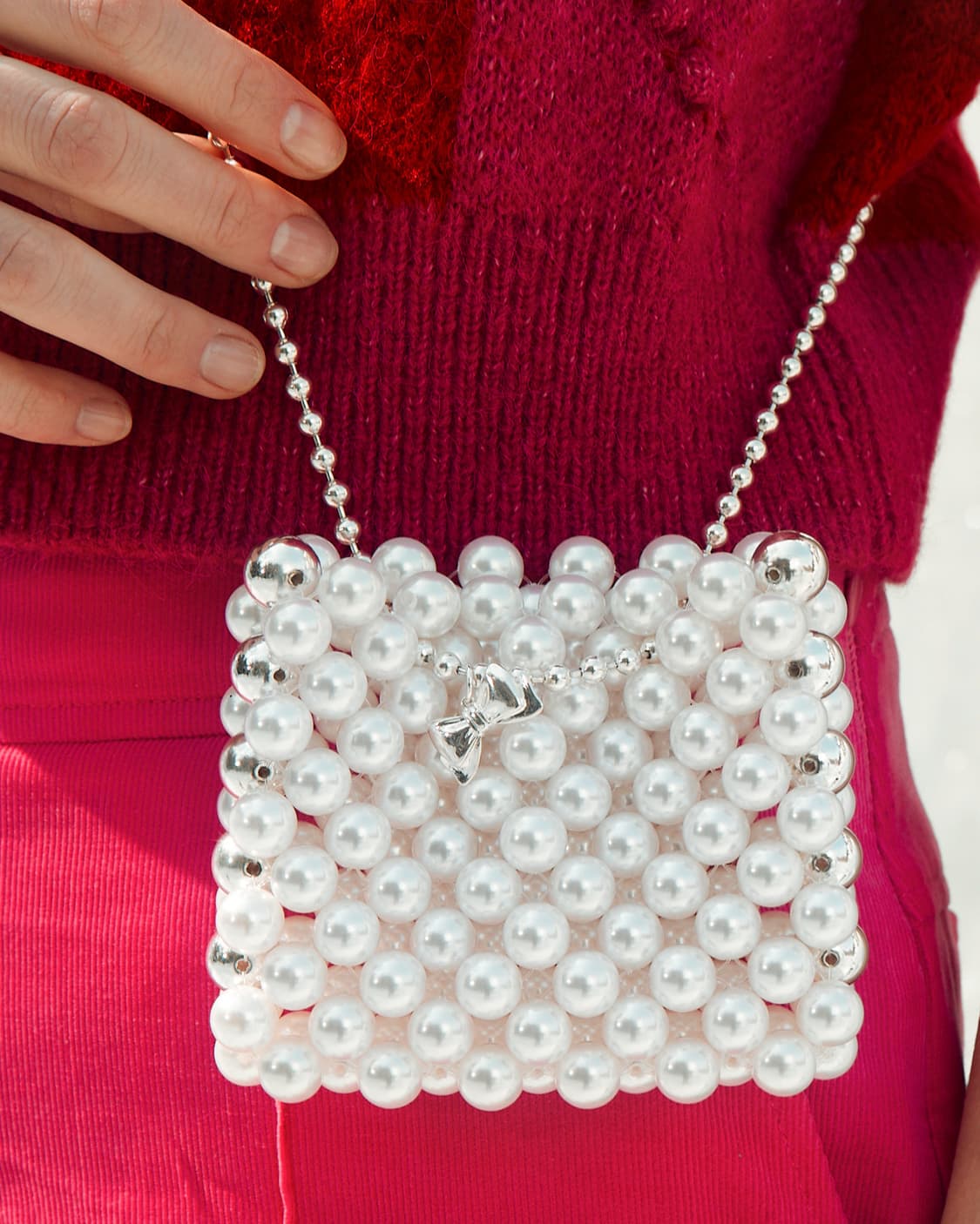 넘버링 진주백 실버 상품이미지2