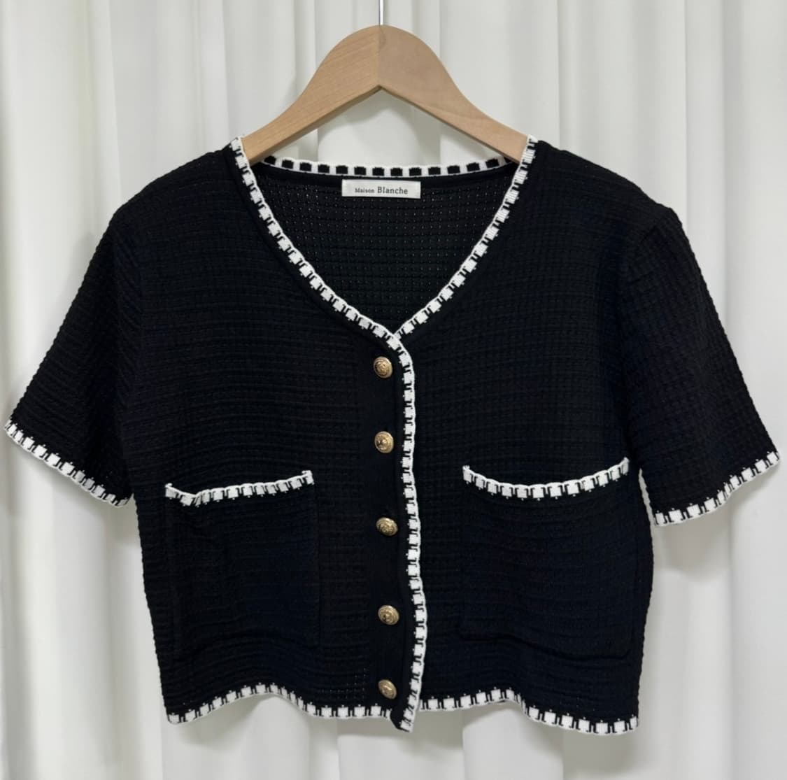 메종블랑쉬 블랙 반팔 가디건 상품이미지3