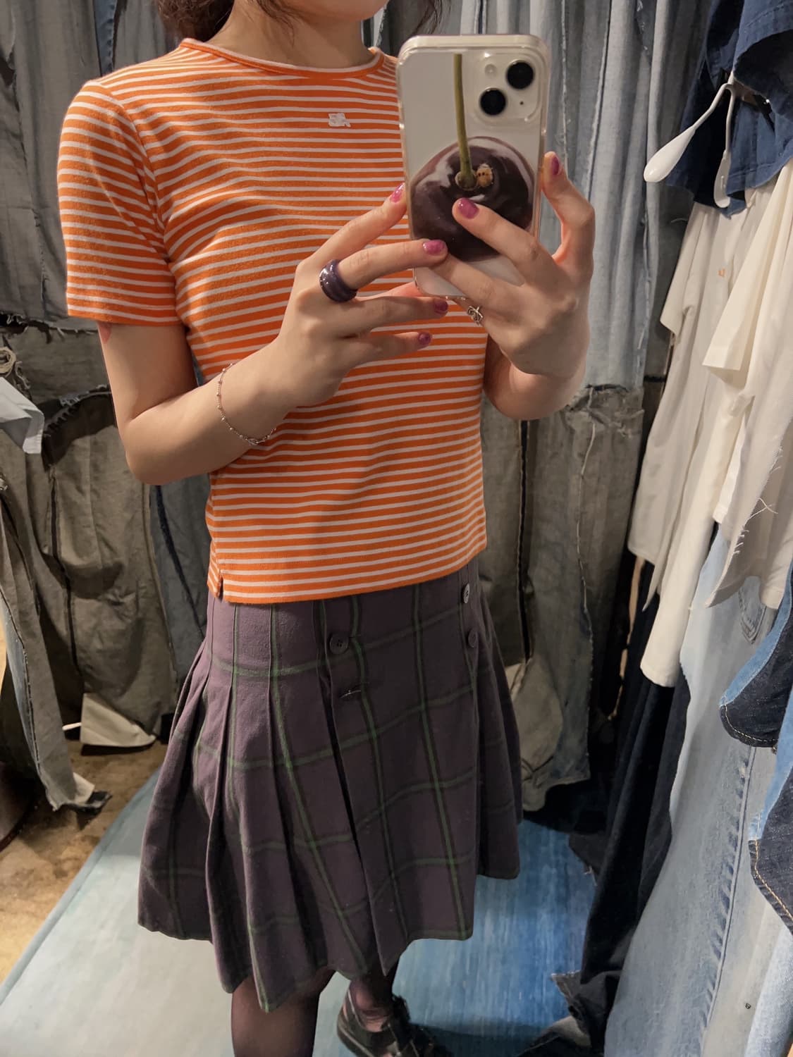 44-55 ) COURREGES Stripe Logo Tee 상품이미지3