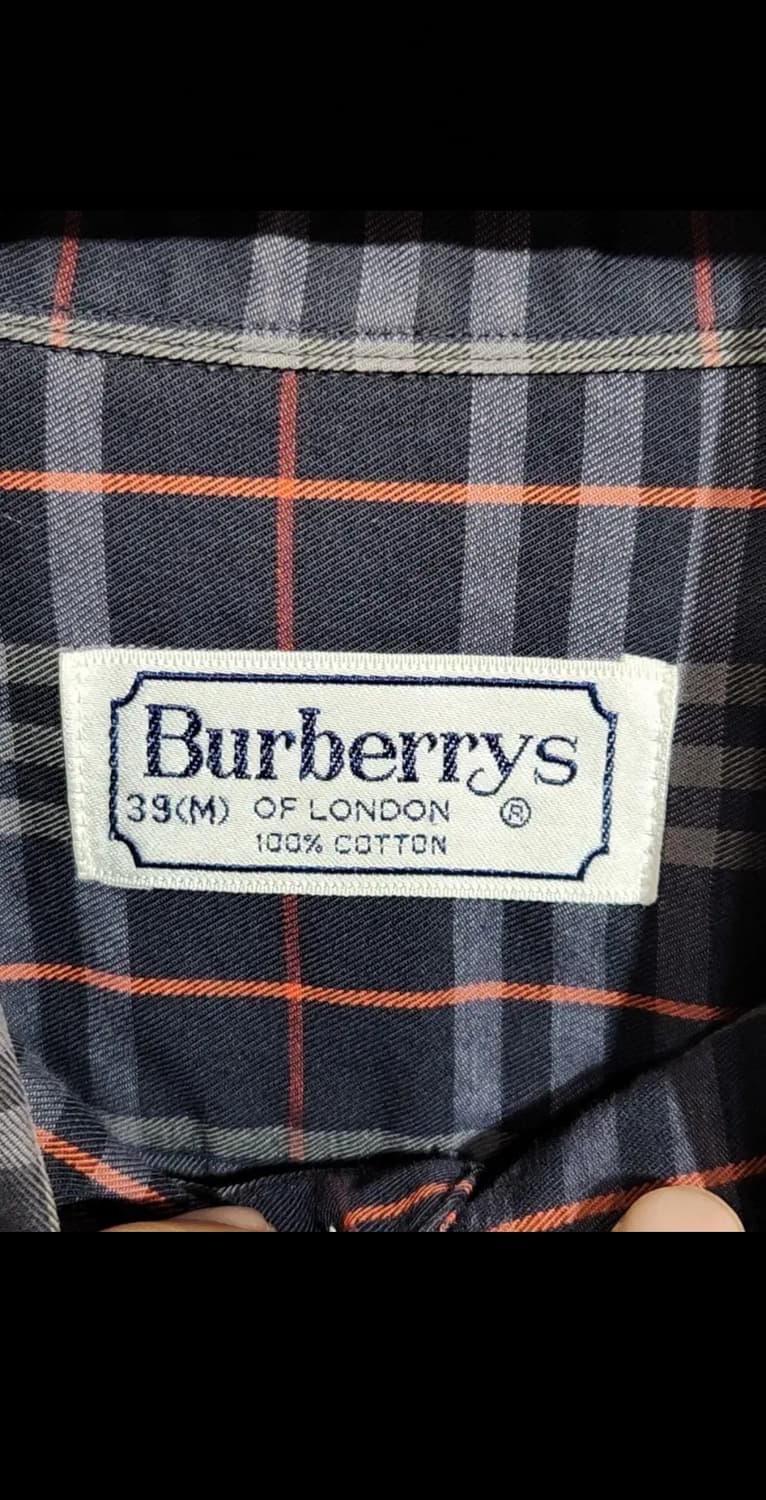 (L) 버버리 체크남방 네이비 셔츠 포켓 로고 캐주얼  상품이미지3