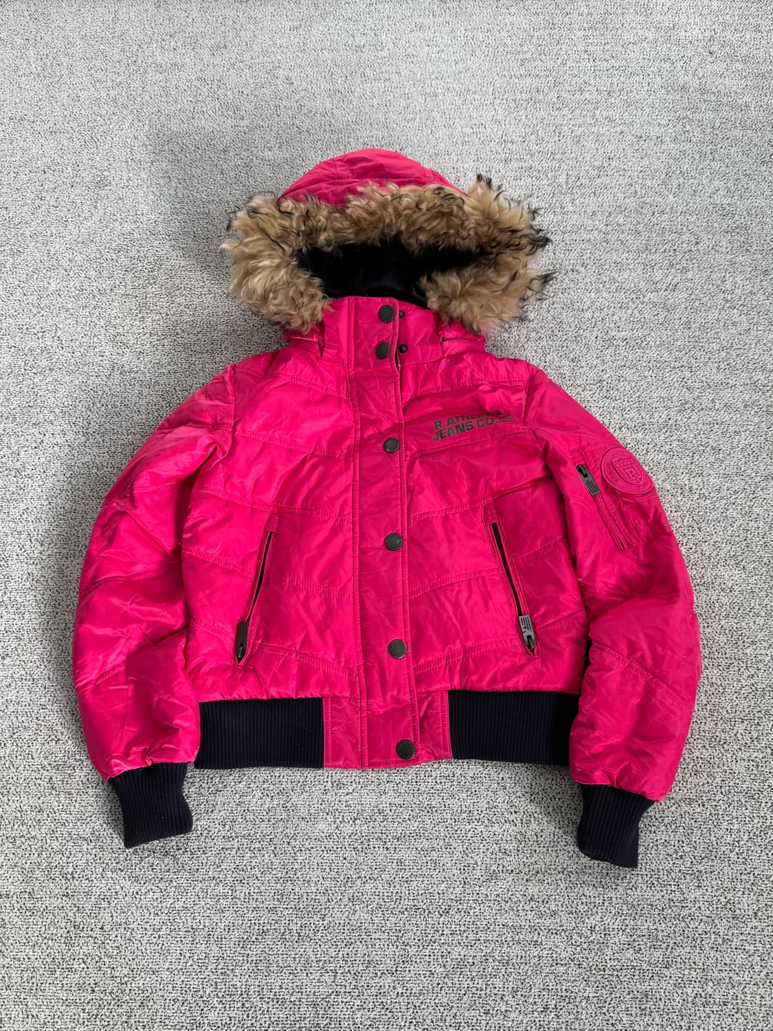 핑크 갸루 퍼 다운자켓 상품이미지1