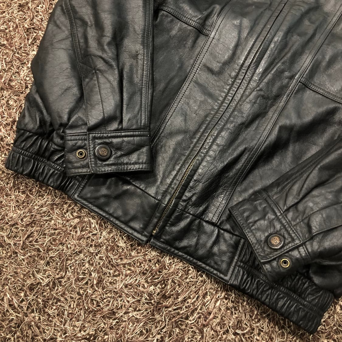 105 빈티지 소가죽 봄버 레더 가죽 자켓 상품이미지3