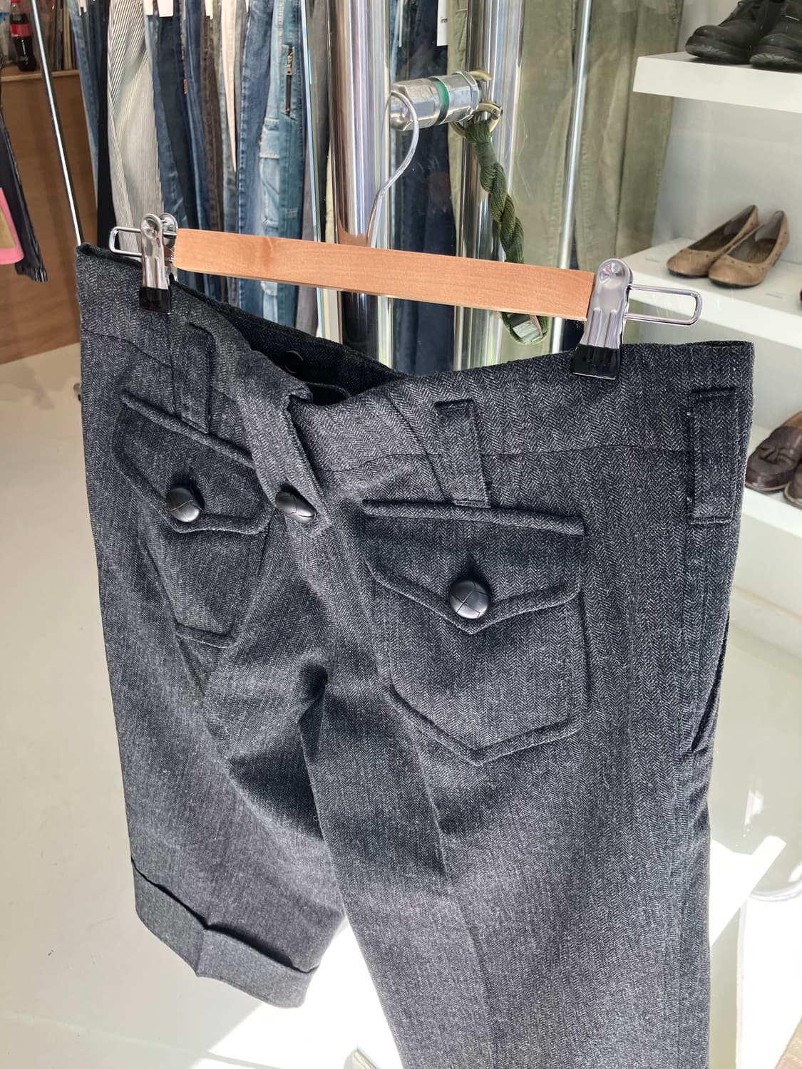 DSQUARED2 헤링본 울 크롭 슬랙스 28 상품이미지6