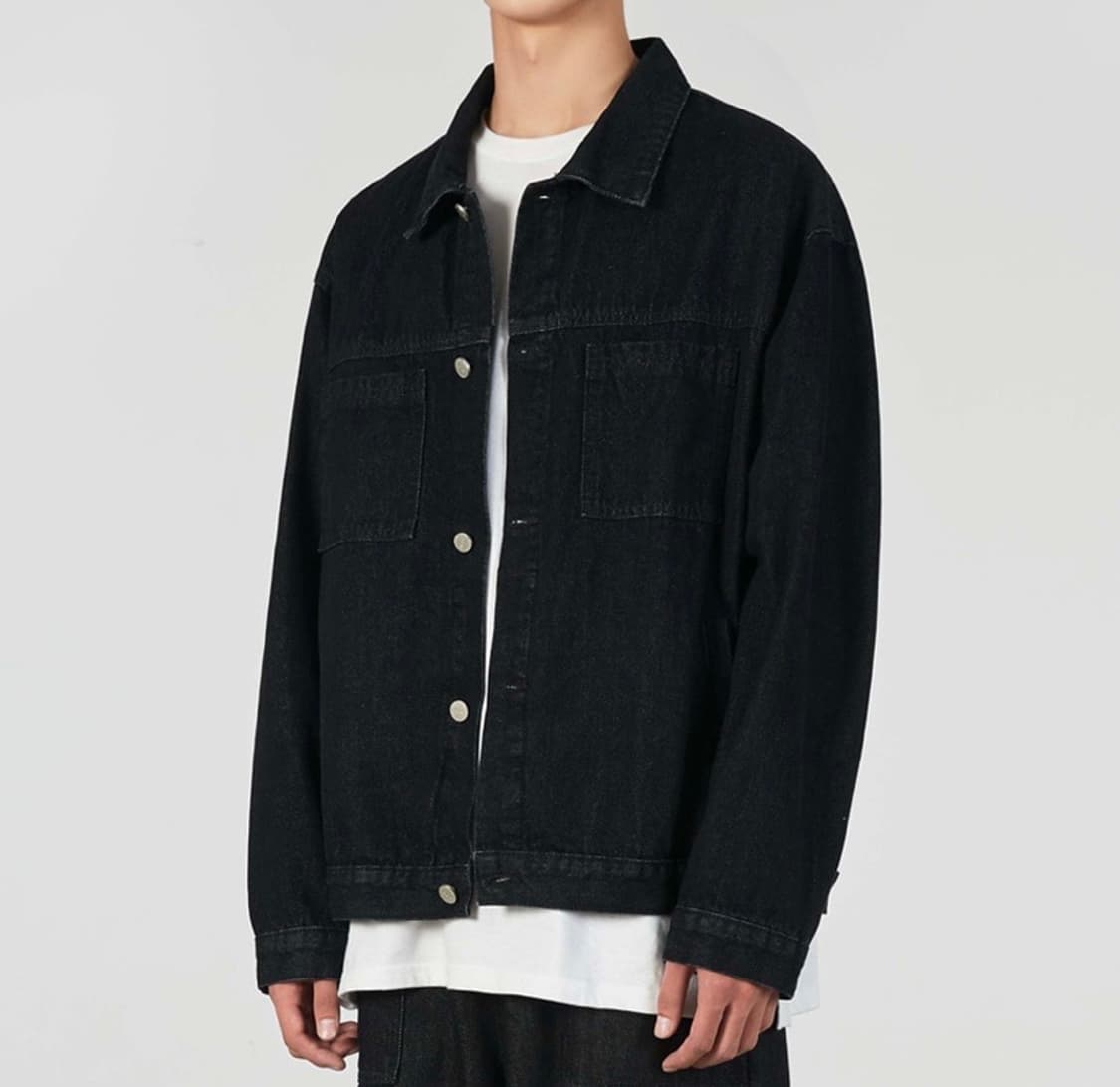 오버사이즈 워시드 데님 트러커 재킷 XL  워싱 처리를 사용하여 특유 상품이미지9