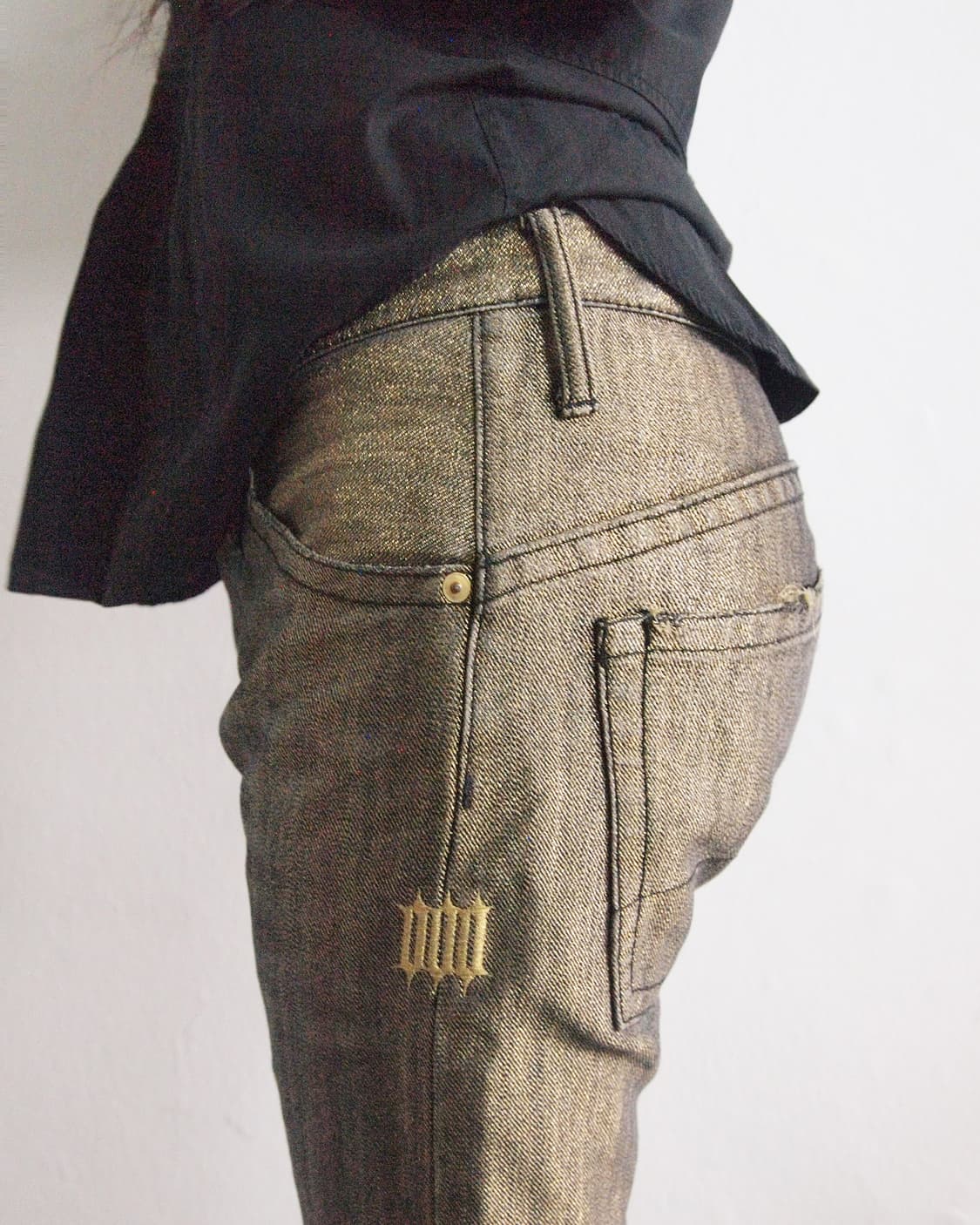 troiso jpn 골드 글리터 vkei 부츠컷 데님 상품이미지3