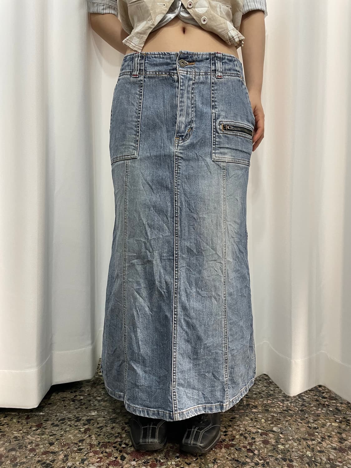eddie bauer denim long skirt 상품이미지3