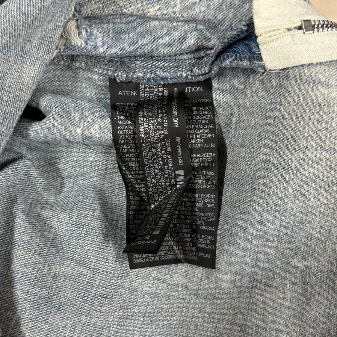 자라 zara 오버핏 데님 워싱 반팔 맨투맨 상품이미지7