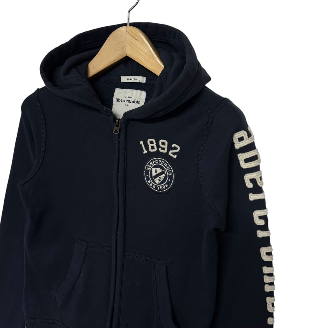 아베크롬비 사이드 로고 후드집업 상품이미지2