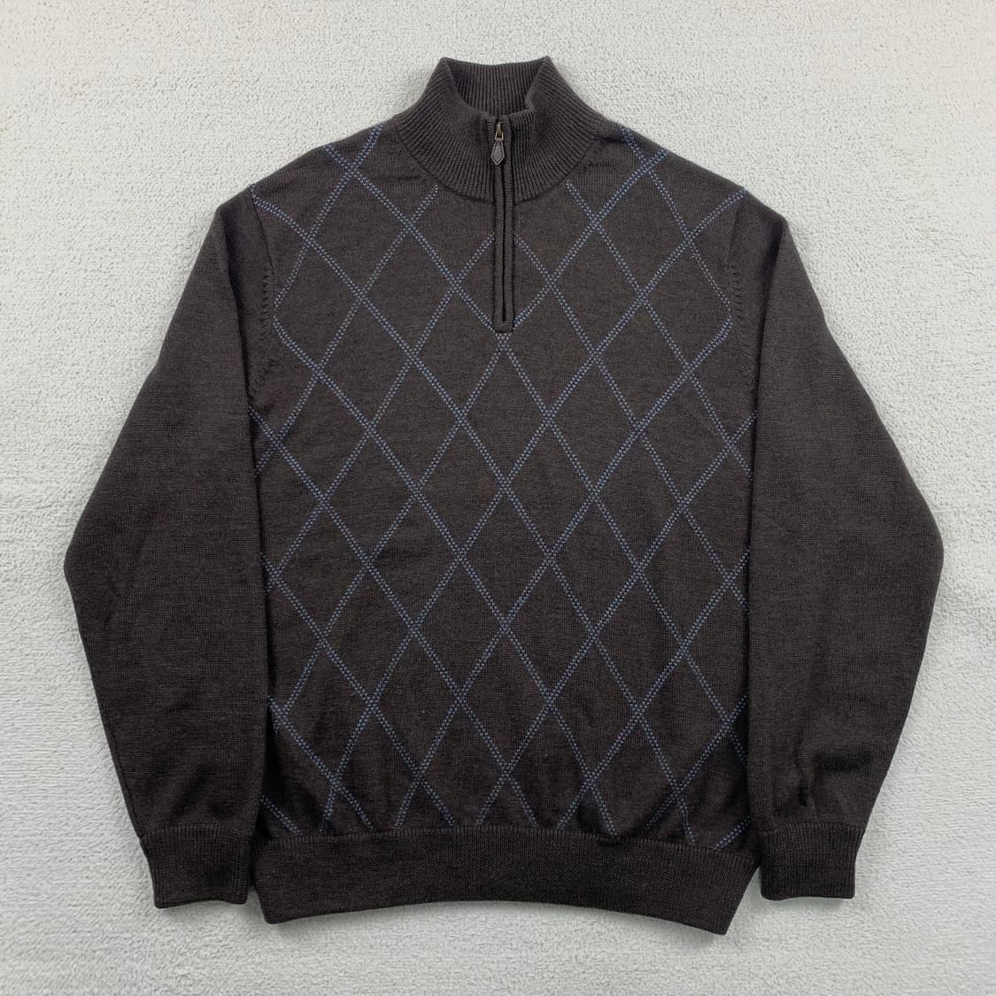 브룩스브라더스 아가일패턴 메리노울 브라운 니트 상품이미지1