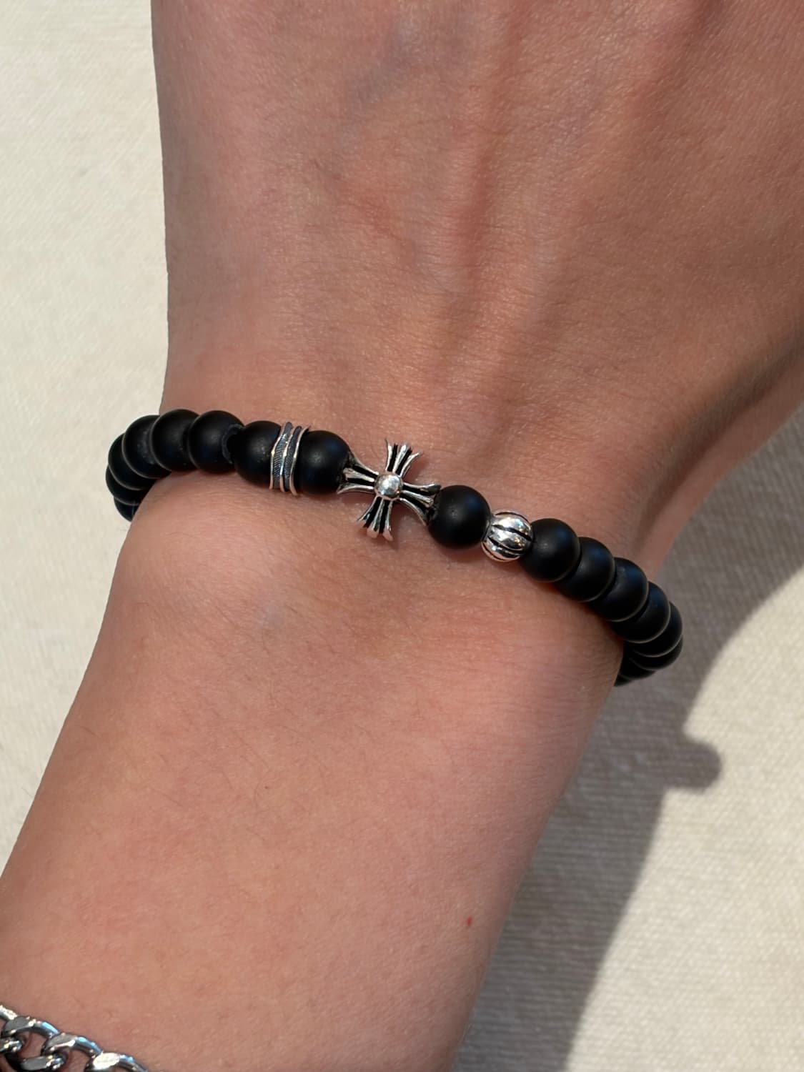 🖤 Silver Cross Onyx Bracelet  상품이미지6