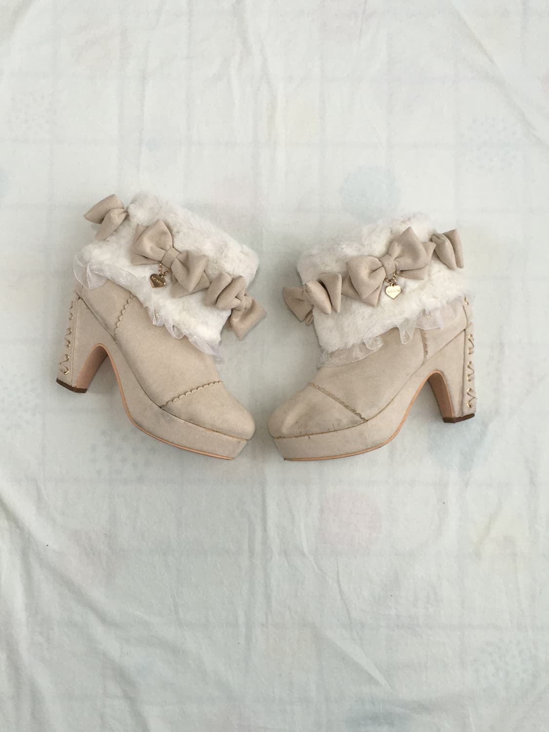 마지막 가격) 리즈리사 Liz Lisa 오네갸루 히메갸루 리본 퍼 부츠 상품이미지1