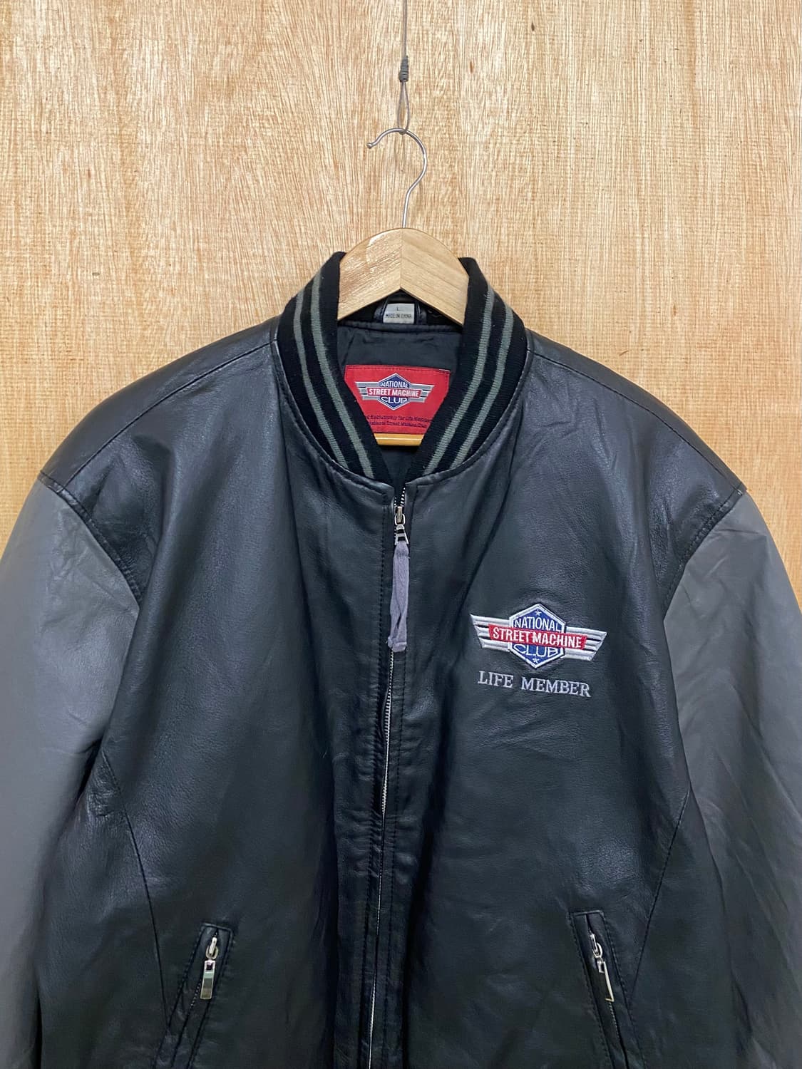 VTG leather varsity jacket 레더 바시티 자켓 상품이미지3