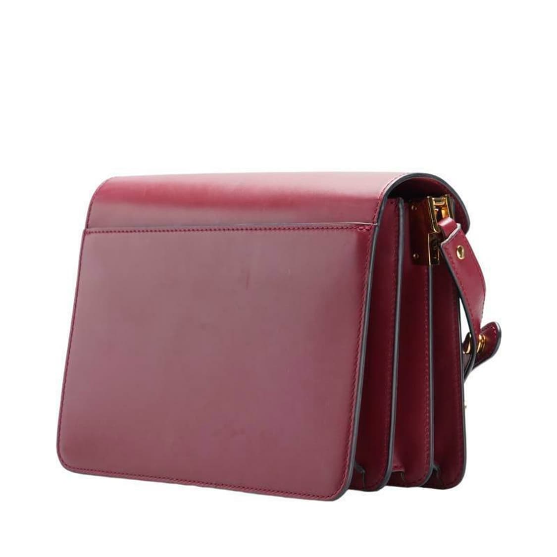 (중고) 마르니 버건디 카프스킨 트렁크 미듐 숄더백 상품이미지2