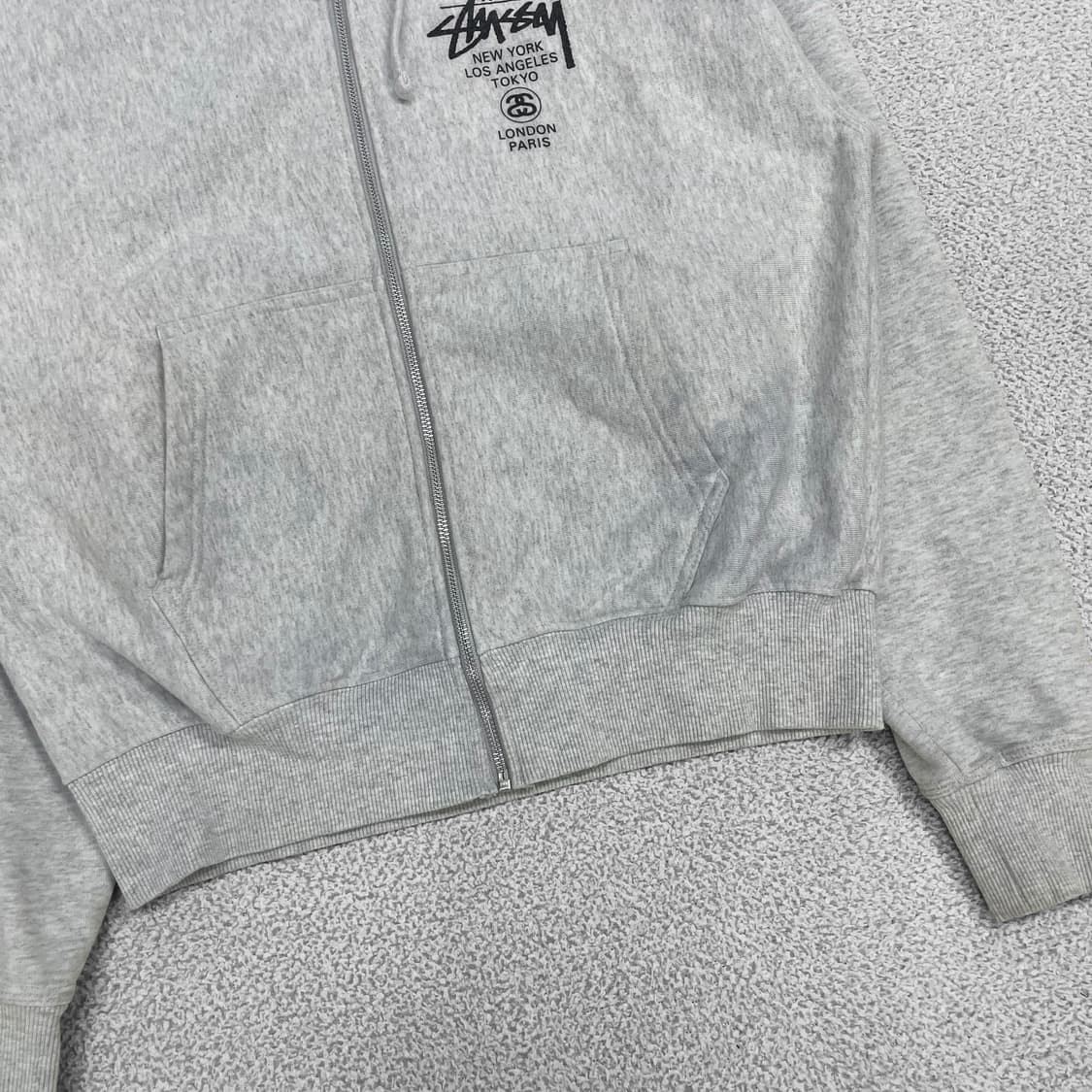 스투시 Stussy 월드투어 후드집업 그레이 상품이미지7