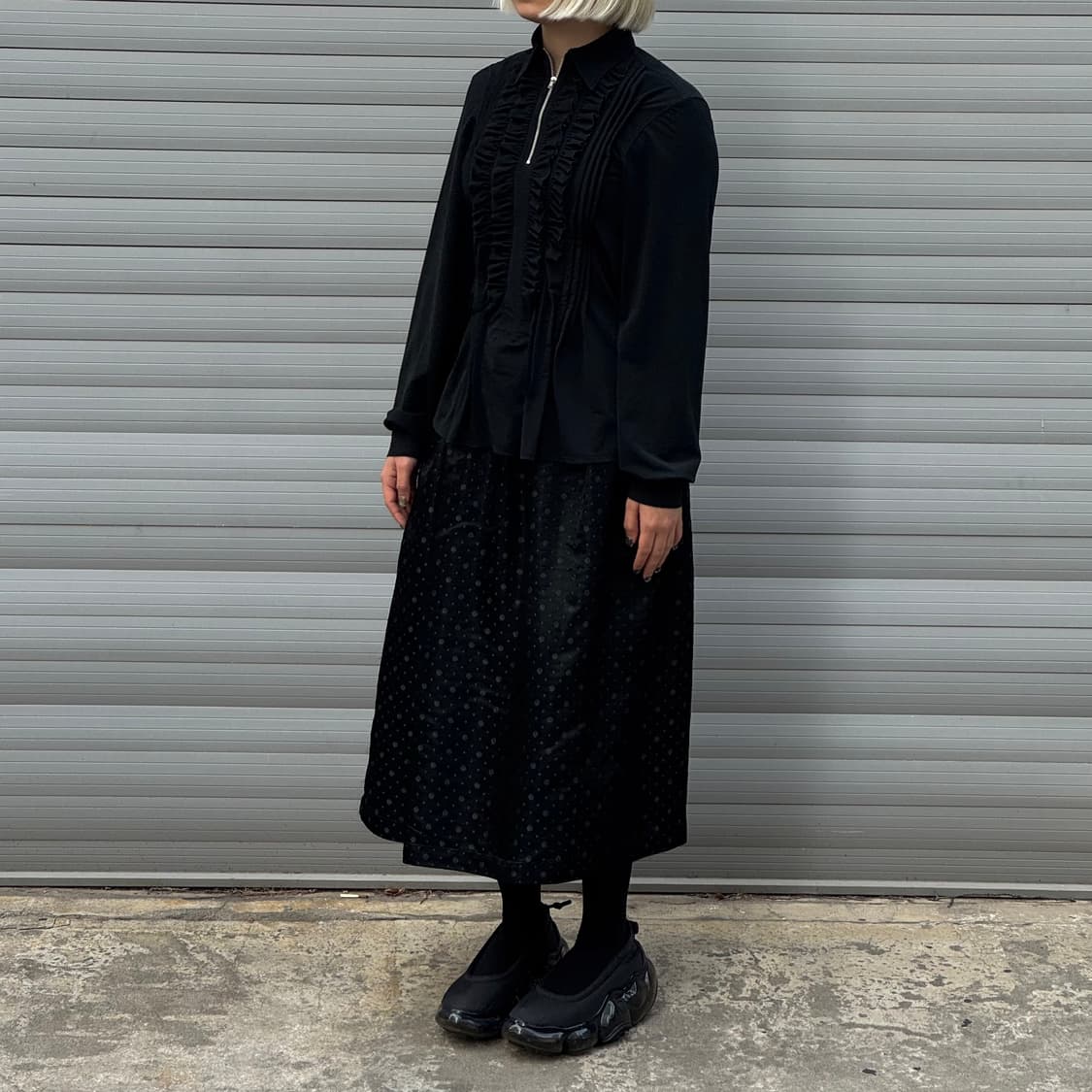 Dot Long Black Skirt 상품이미지6