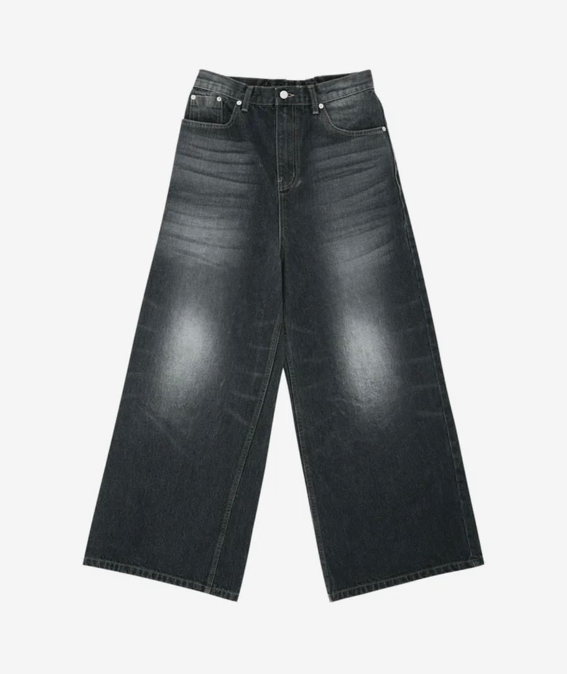 선데이오프클럽 Black faded wide denim 와이드 데님 흑청 상품이미지6