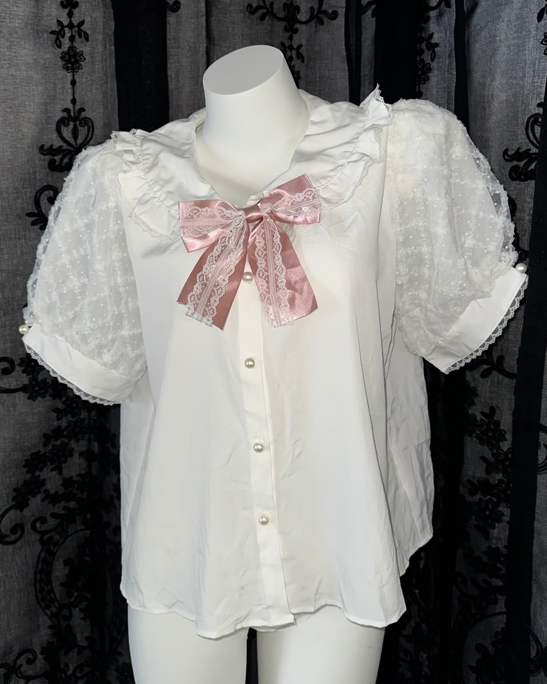 #lilymerry white ribbon blouse 상품이미지2
