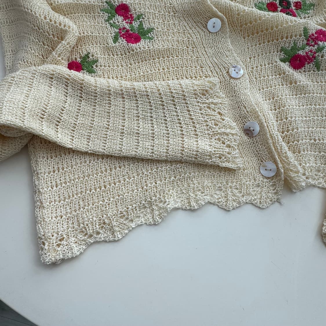 꽃자수 니트 가디건 S 모리걸 빈티지스타일 상품이미지6