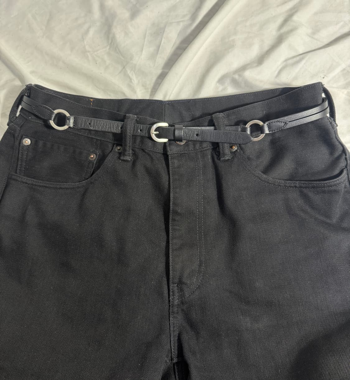 빈티지 링 디테일 레더 벨트 상품이미지2