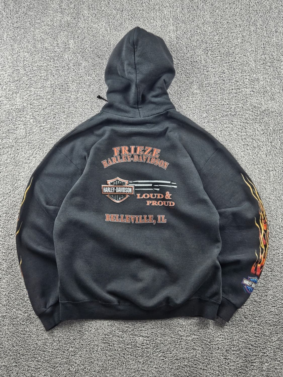 00's 할리데이비슨 플레임 프린팅 후드 집업 ( L추정 )/ 11144 상품이미지5