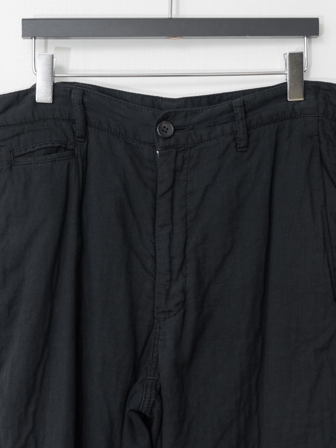 ‘00s Wrinkled Cotton Slacks Black 상품이미지5
