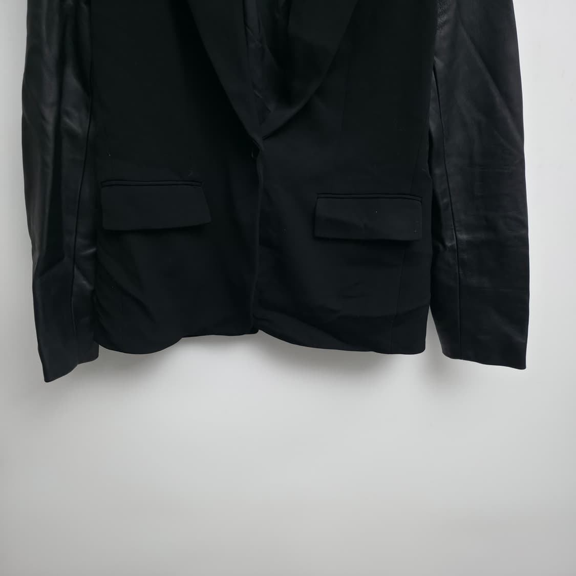[M] 폴로 랄프로렌 블랙 가죽 소매 블레이저 자켓 상품이미지3