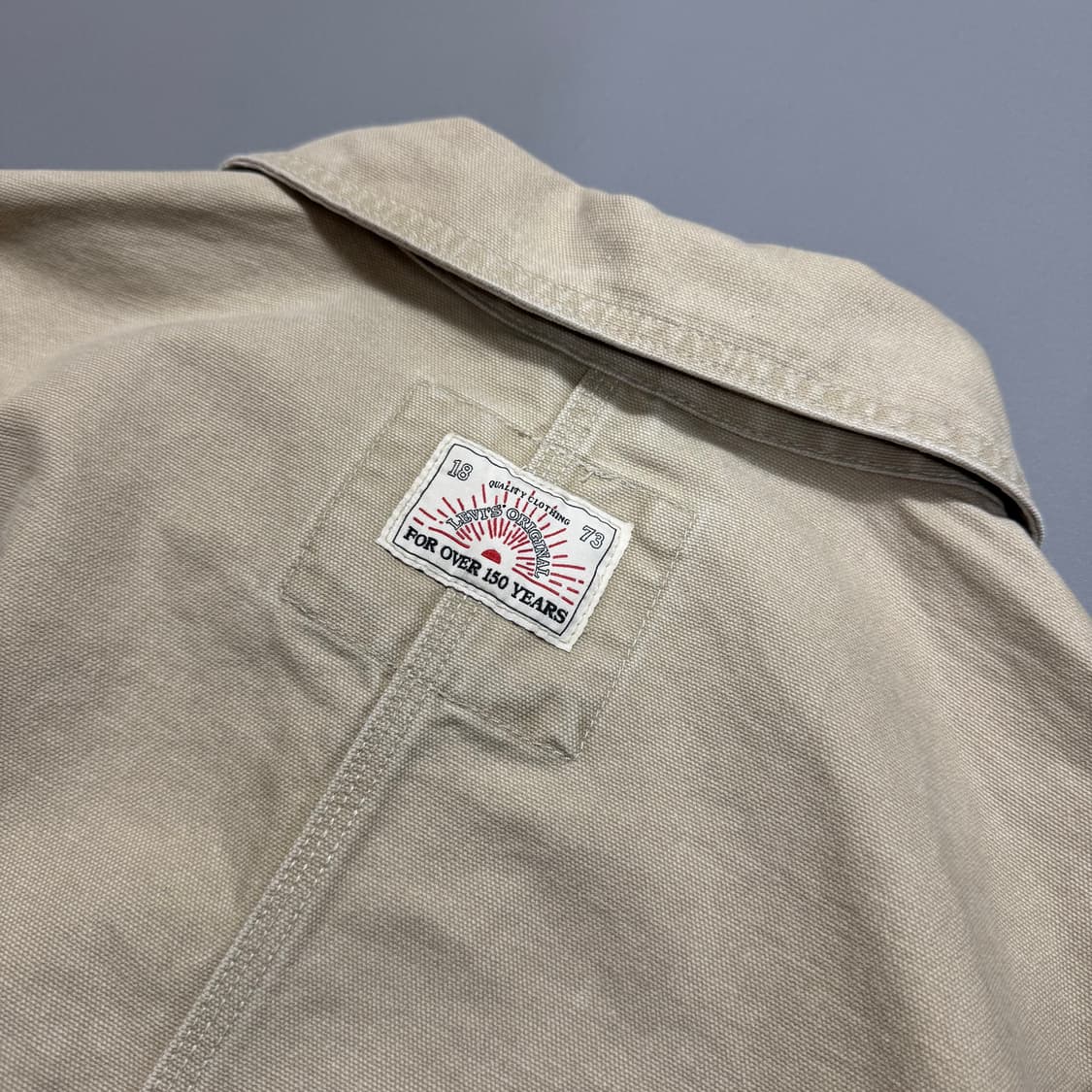 리바이스(Levi's) 아이보리컬러 코튼 캔버스 집업 워크 자켓 상품이미지4