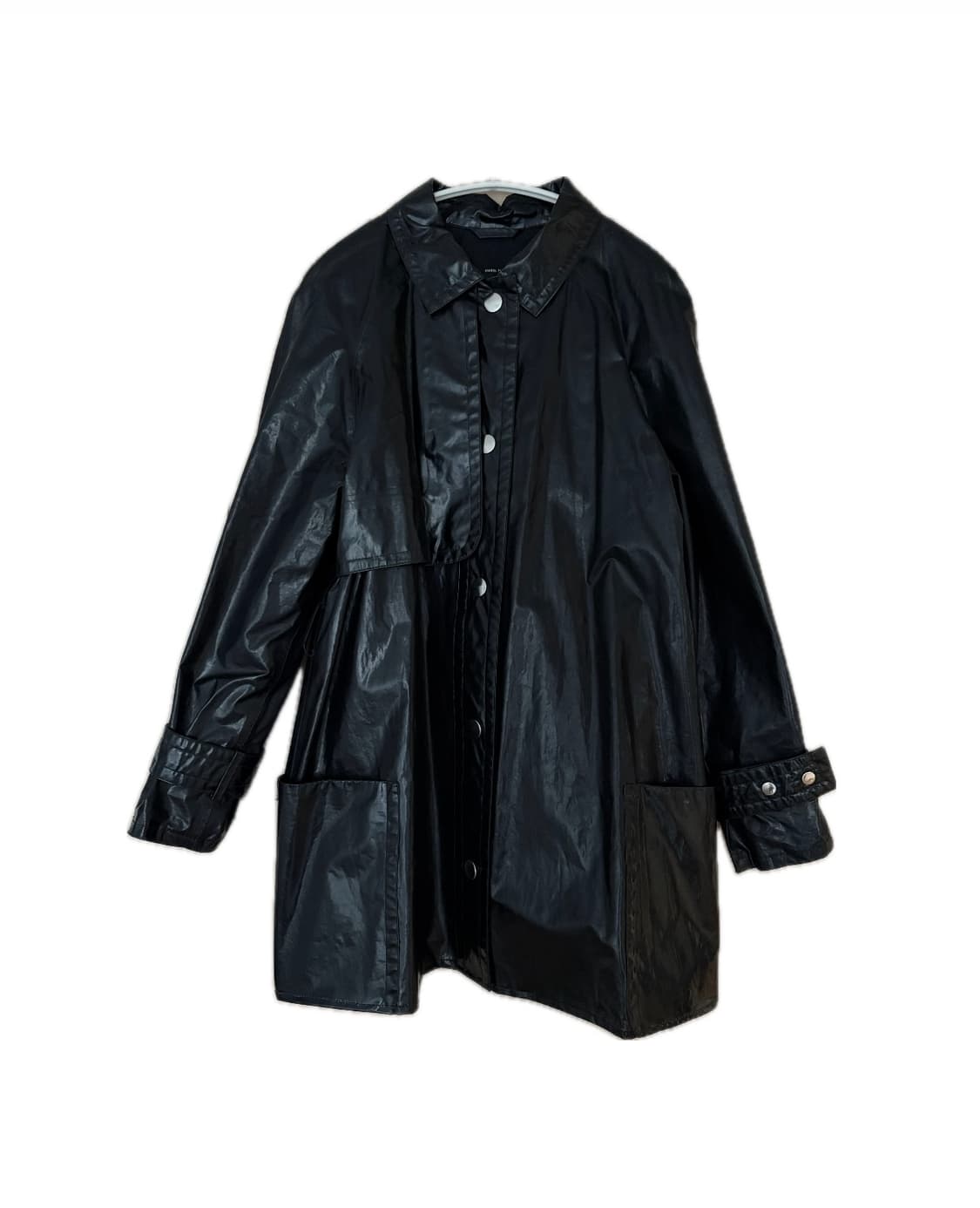 이자벨마랑 코팅 하프 트렌치코트 블랙 상품이미지1