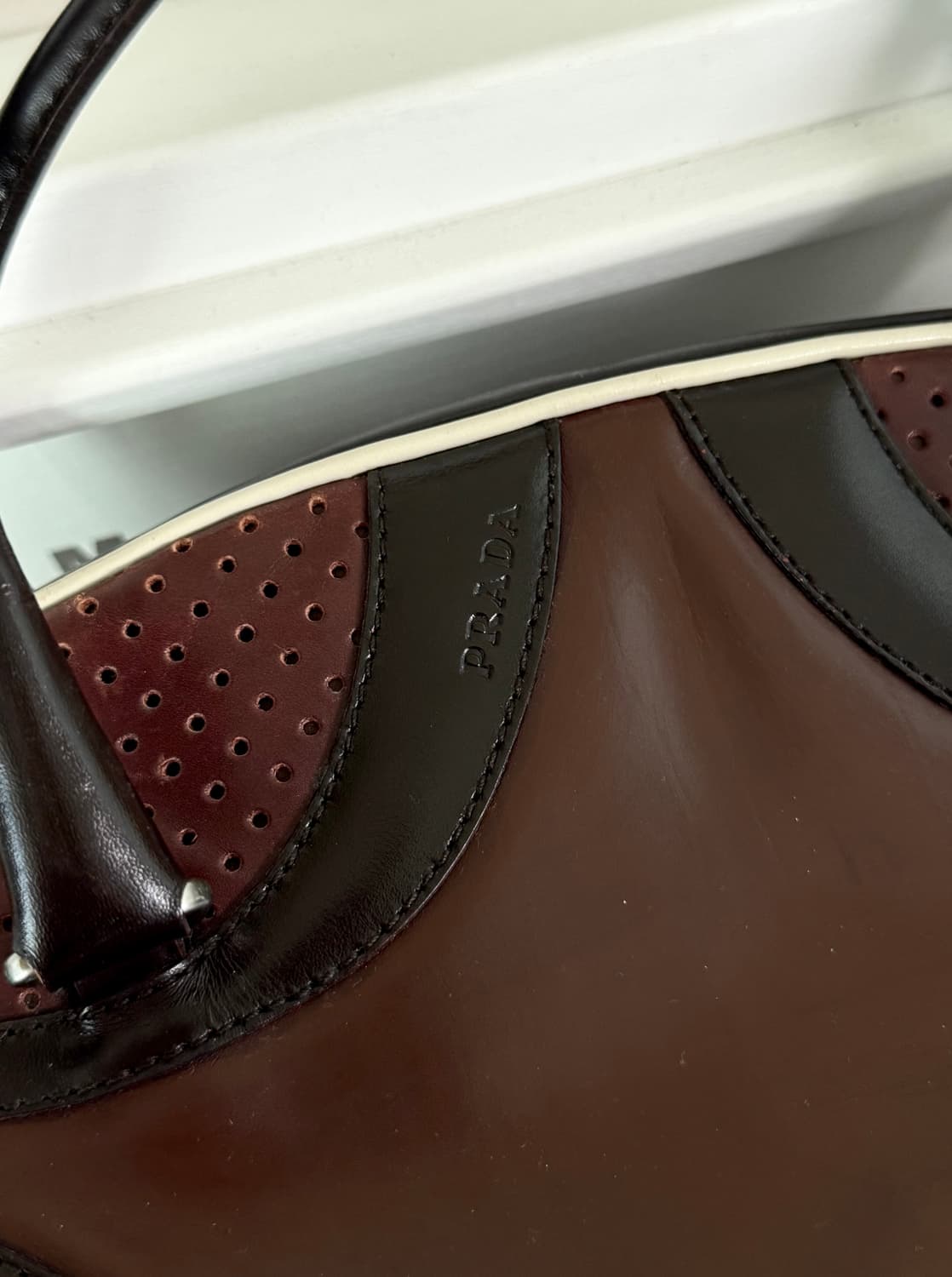 프라다 볼링백 핸드백 가죽 빈티지 브라운 보스턴백 토트백 90s 00s 상품이미지5