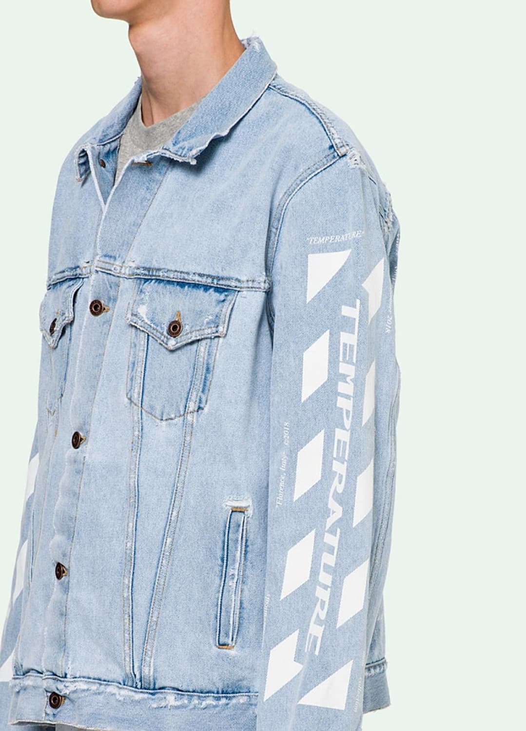 100) 오프화이트 프린트 청자켓  상품이미지10