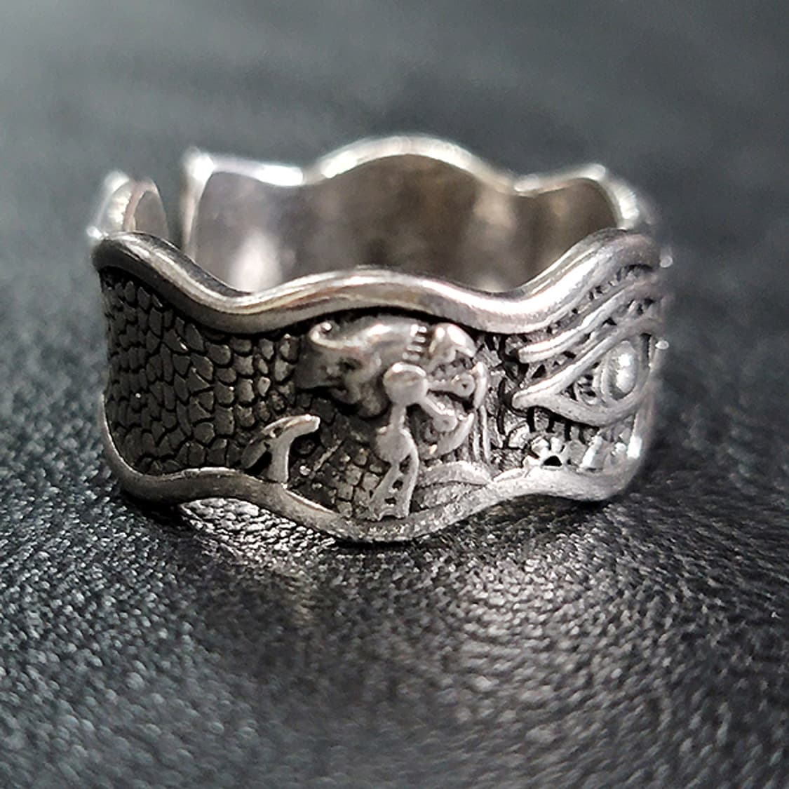 Apert 실버 남자 엔틱 빈티지 명품 일루미나티 호루스의눈 반지 상품이미지2