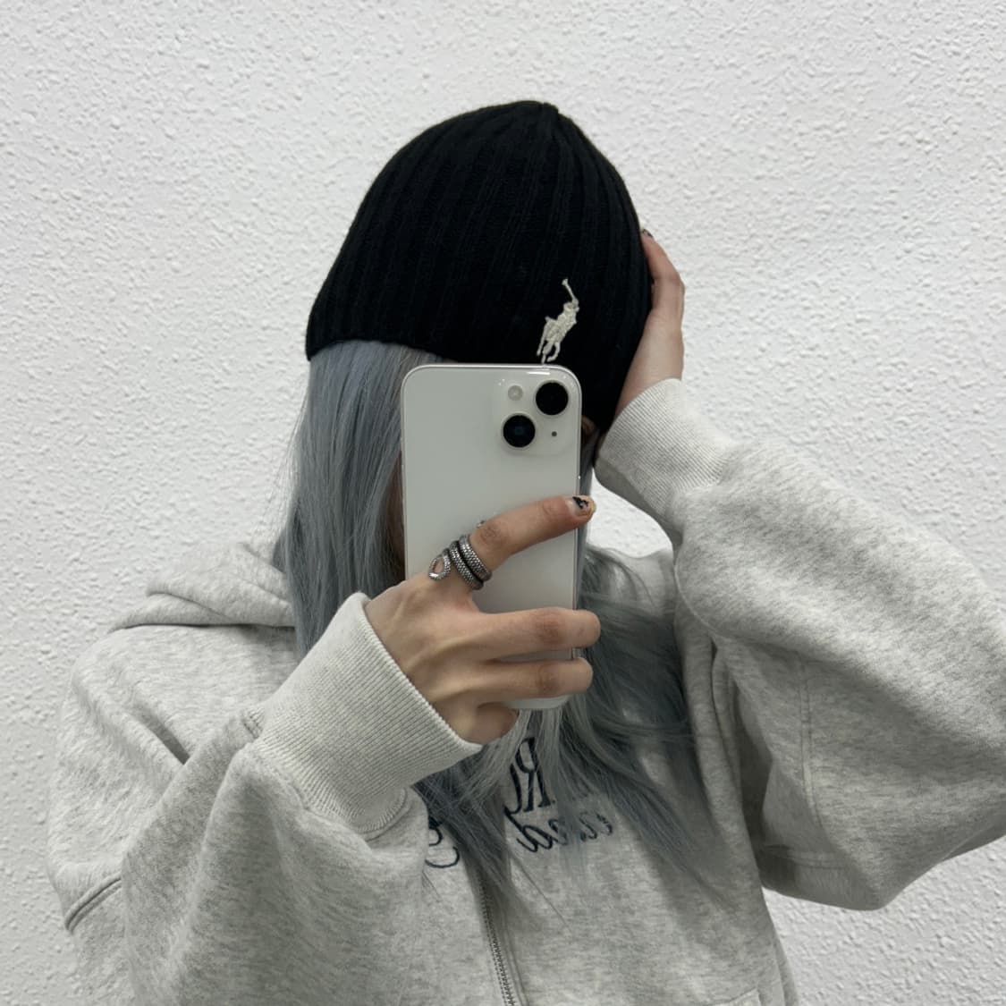 폴로 랄프로렌 화이트포니 블랙 니트 비니 상품이미지1