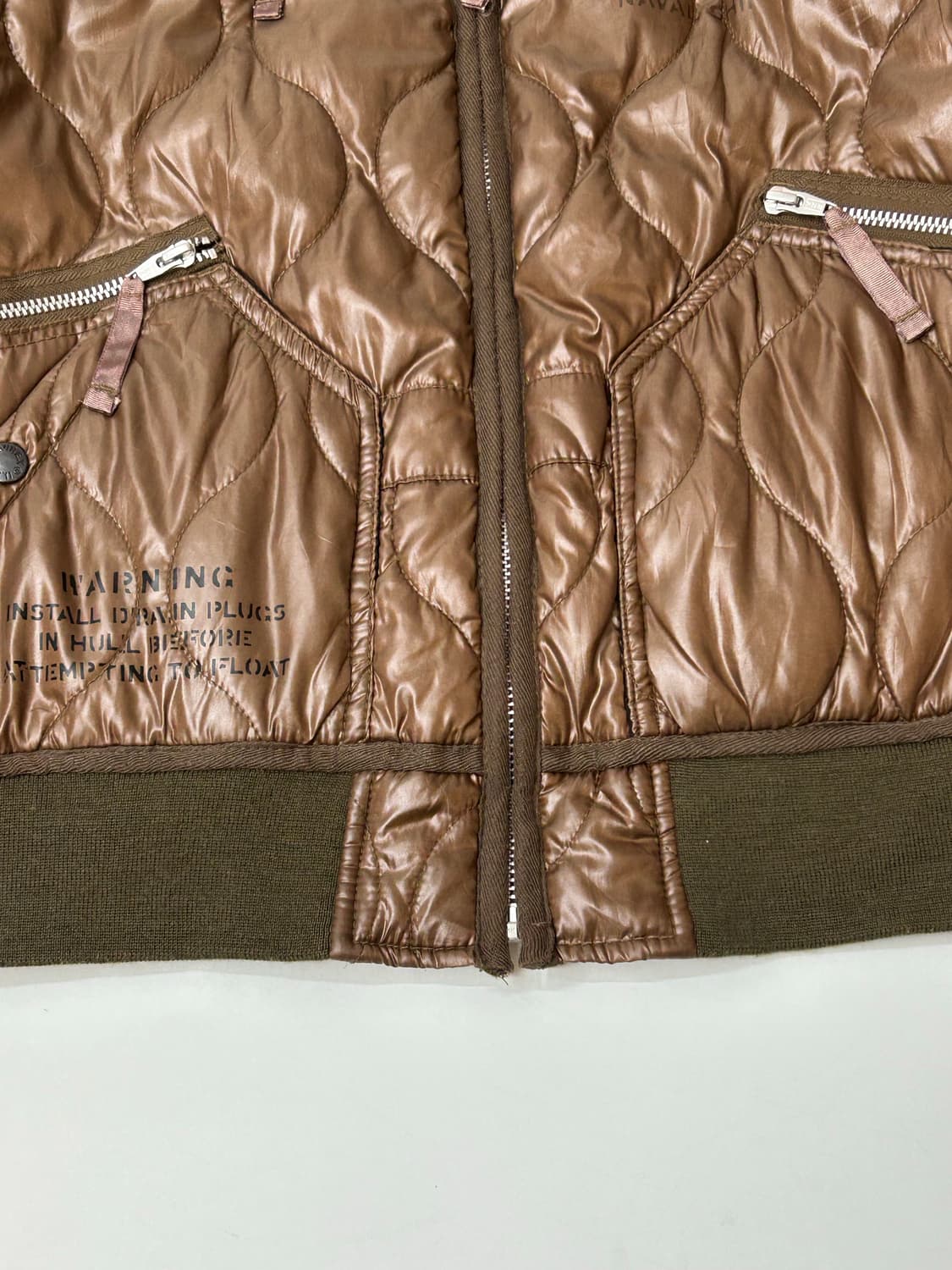 Avirex 아비렉스 브라운 퀄티드 밀리터리 쉐르파 자켓 상품이미지6