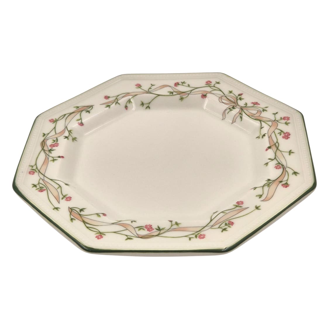 80s 영국 존슨 브라더스 8각 리본 꽃 접시 1p 상품이미지3