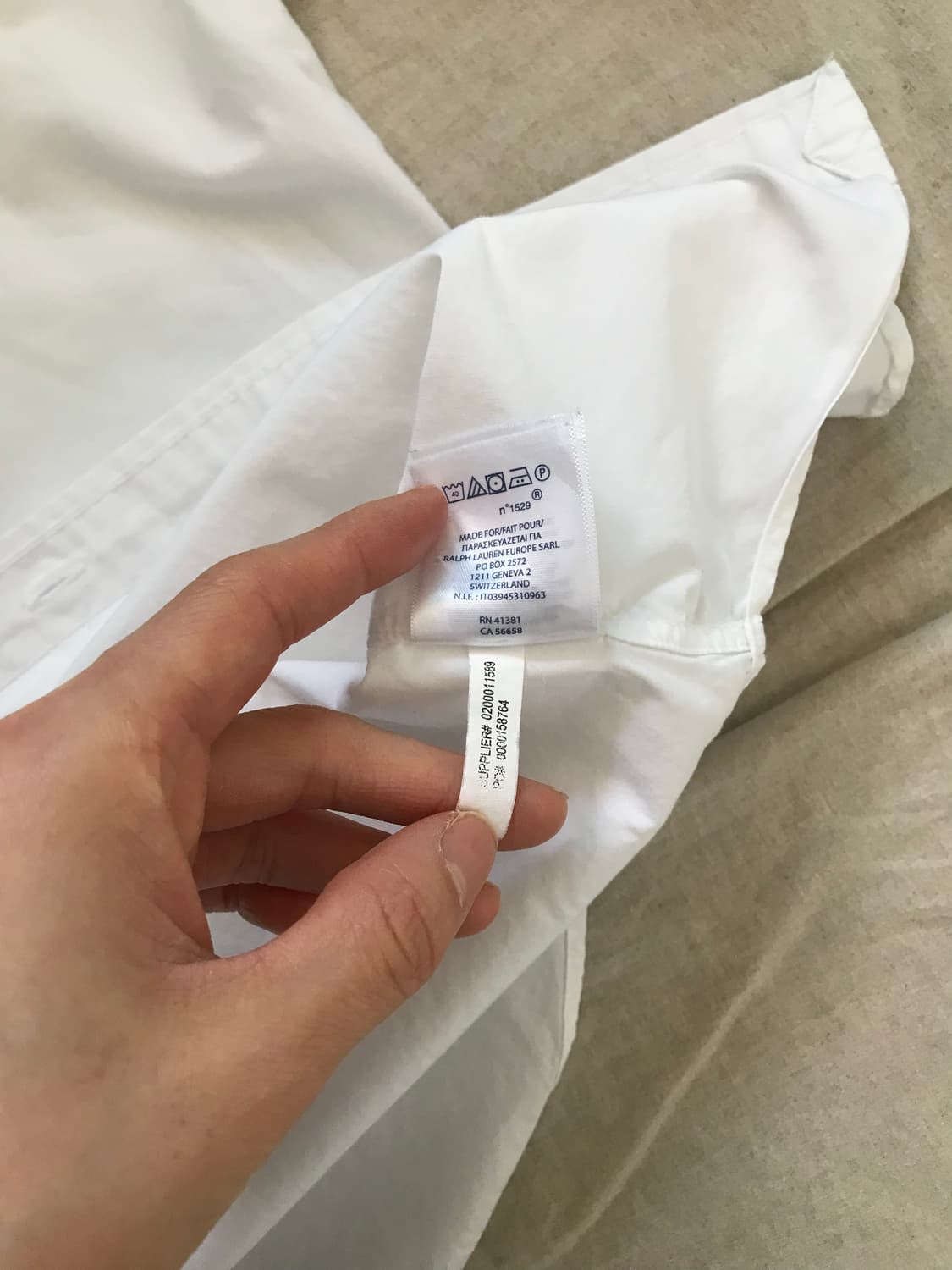 폴로 랄프로렌 포니로고 슬림핏 화이트 반팔 셔츠 상품이미지10