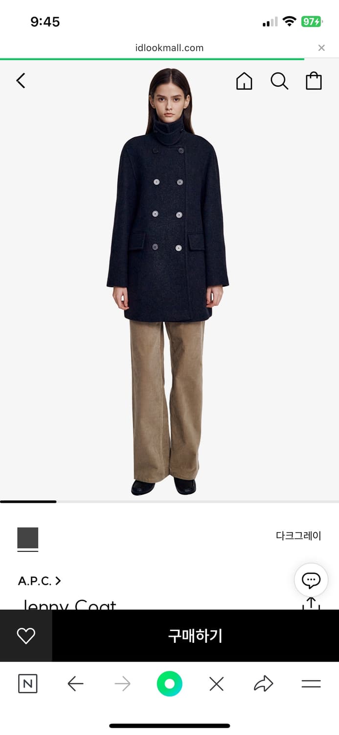 Apc 아페쎄 코트 다크그레이 상품이미지1