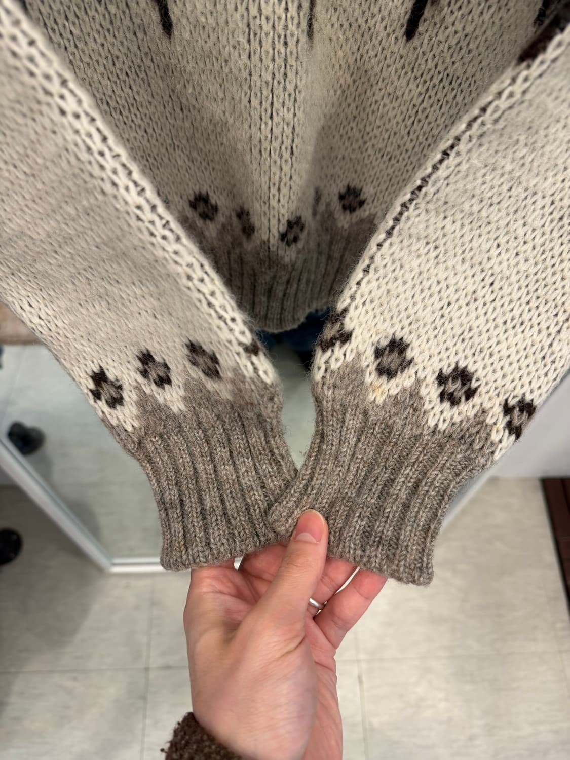 90s Brown Bison 빈티지 버진울 니트 (made Canada) 상품이미지3