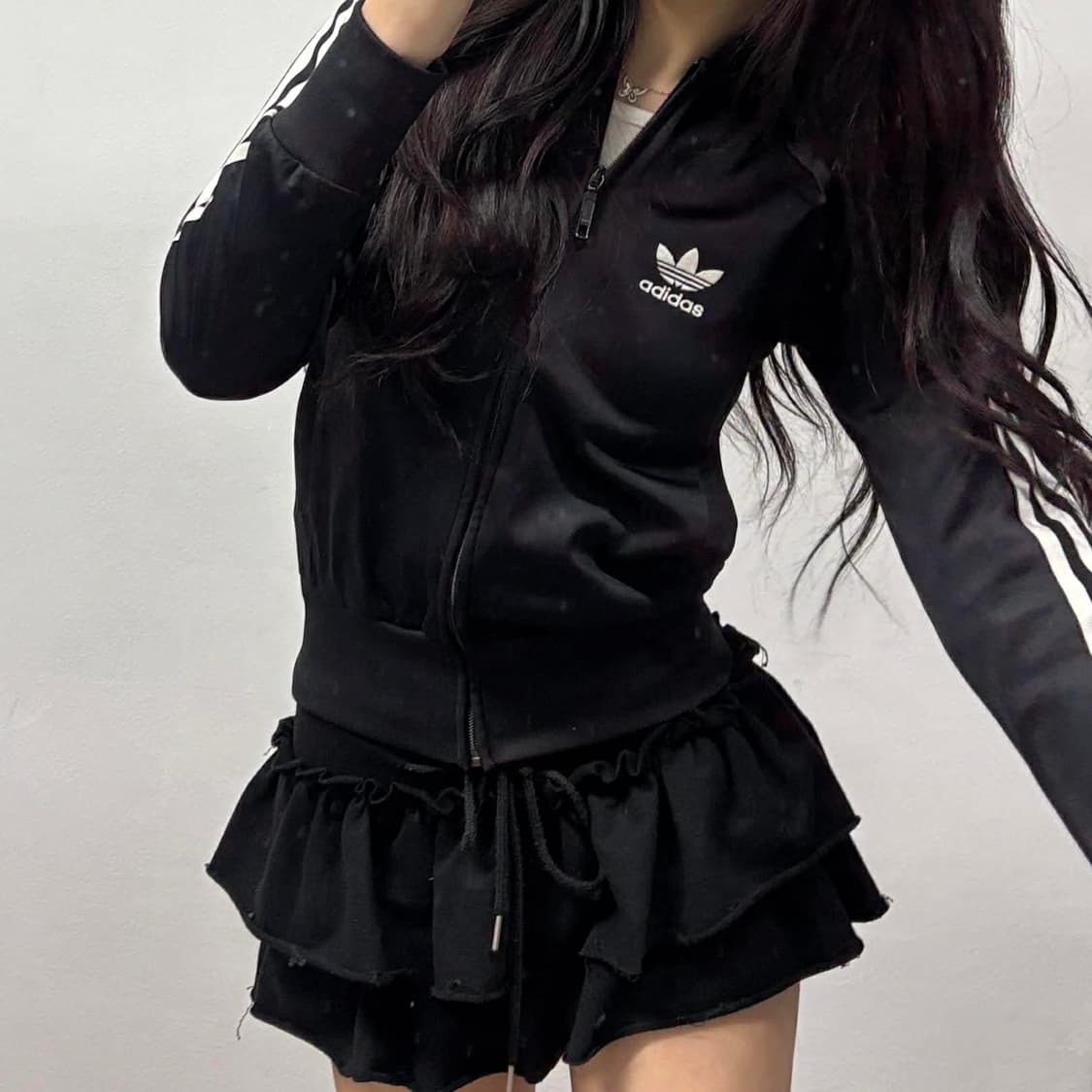 아디다스 세미크롭 파이어버드 걸즈 트랙탑 희귀져지(90) 상품이미지3