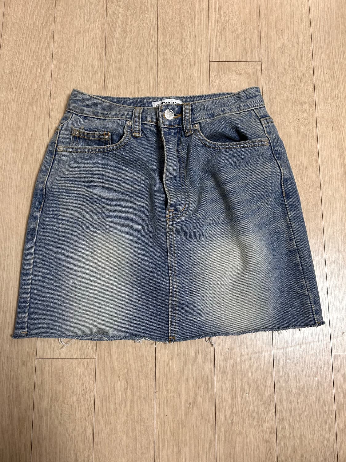 오벳 워싱 데님 미니스커트 상품이미지2